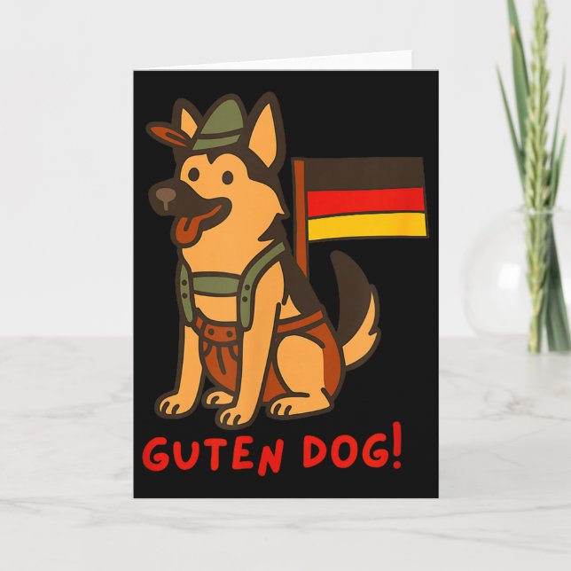 German Shepherd Funny Beer Festival Guten Dog  Kort (Framsida)