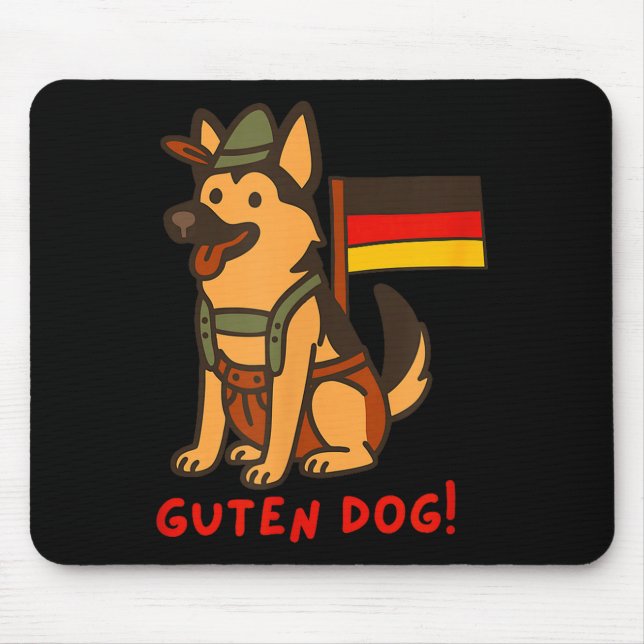 German Shepherd Funny Beer Festival Guten Dog  Musmatta (Framsidan)