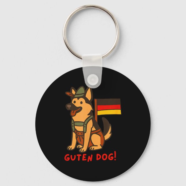 German Shepherd Funny Beer Festival Guten Dog  Nyckelring (Framsida)