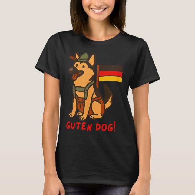 German Shepherd Funny Beer Festival Guten Dog  T Shirt (Framsida)