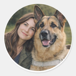 German Shepherd Guide Dog Partnership – Woman Runt Klistermärke