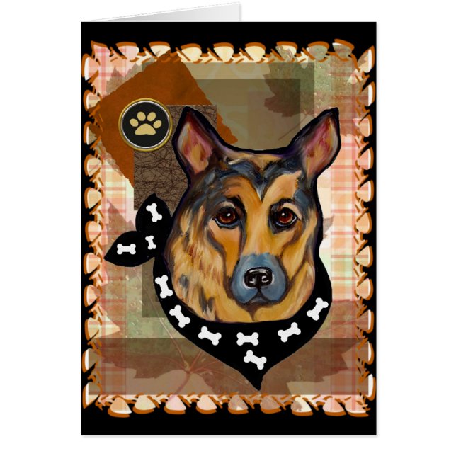 GERMAN SHEPHERD HÄLSNINGSKORT (Framsidan)