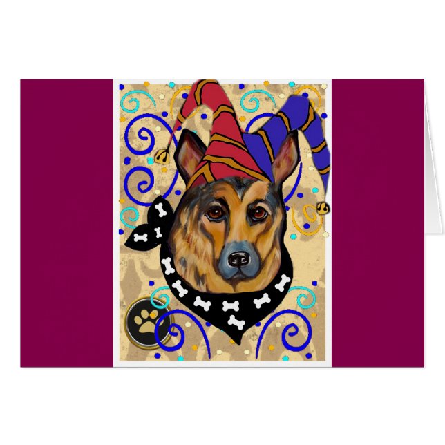 GERMAN SHEPHERD HÄLSNINGSKORT (Framsidan Horizontal)