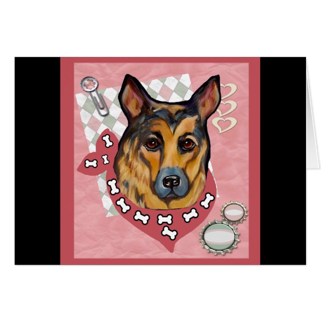 GERMAN SHEPHERD HÄLSNINGSKORT (Framsidan Horizontal)