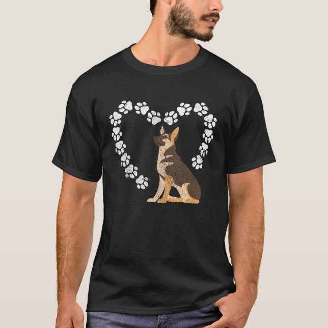 German Shepherd Heart T Shirt (Framsida)
