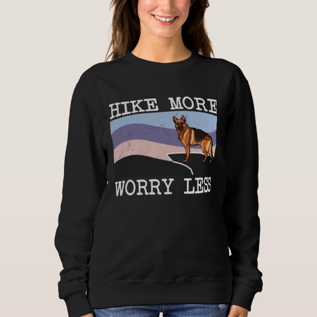 German Shepherd Hike More Worry Less Graphic Hikin T Shirt (Framsida)