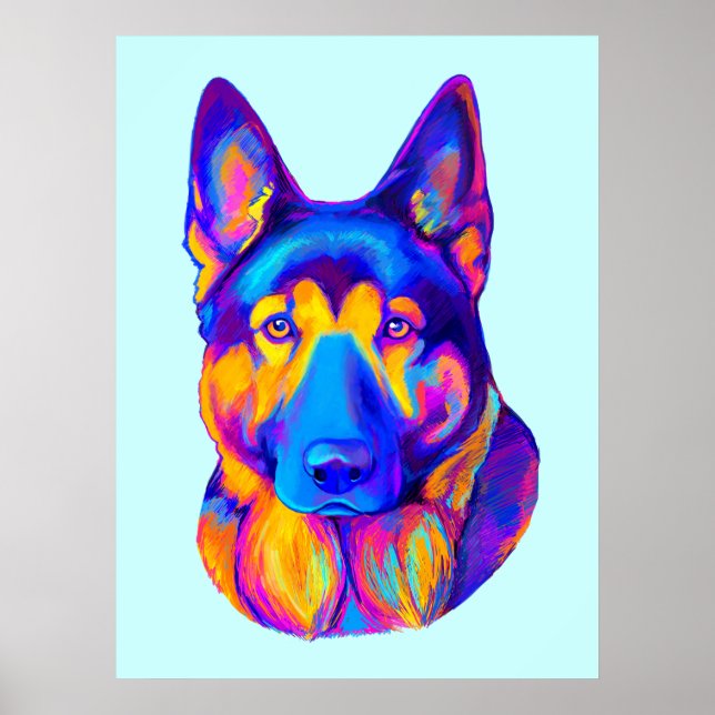 German Shepherd in Colors Poster (Framsidan)