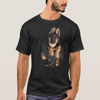 German Shepherd In Pocket Funny Dog Lover Gifts fu T Shirt