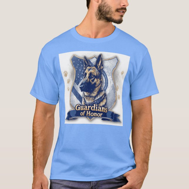 German Shepherd K9 Guardians of Honor Police Dog L T Shirt (Framsida)