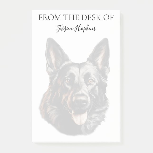 German Shepherd Lover Monogrammed Dog Post-it Block (Framsida)