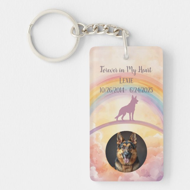 German Shepherd Memorial Keychain – QR Music (Framsidan)