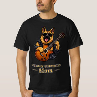 German Shepherd Mom Rock Star Guitar Dog Gift T Shirt