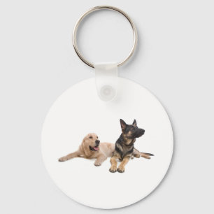 German Shepherd och Gulden hämmare Nyckelring