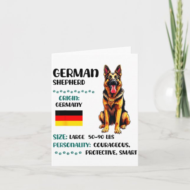 German Shepherd Origin Funny German Shepherd Lover Kort (Framsida)