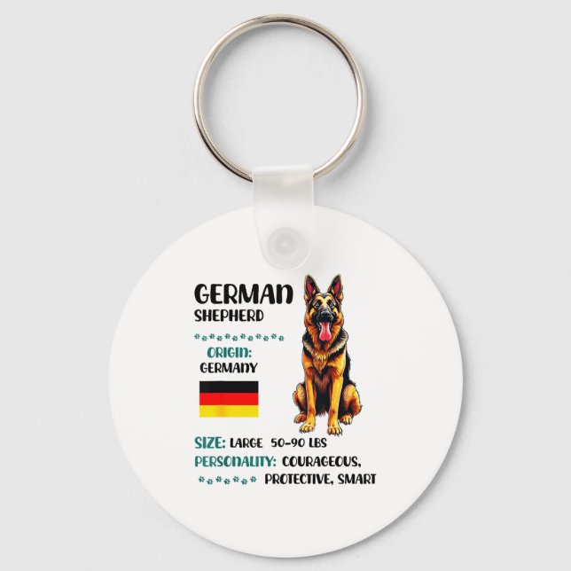 German Shepherd Origin Funny German Shepherd Lover Nyckelring (Framsida)