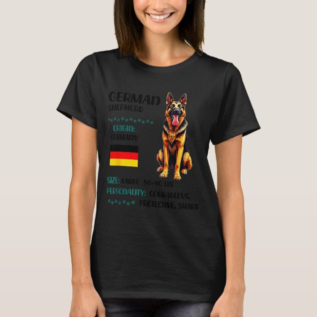 German Shepherd Origin Funny German Shepherd Lover T Shirt (Framsida)