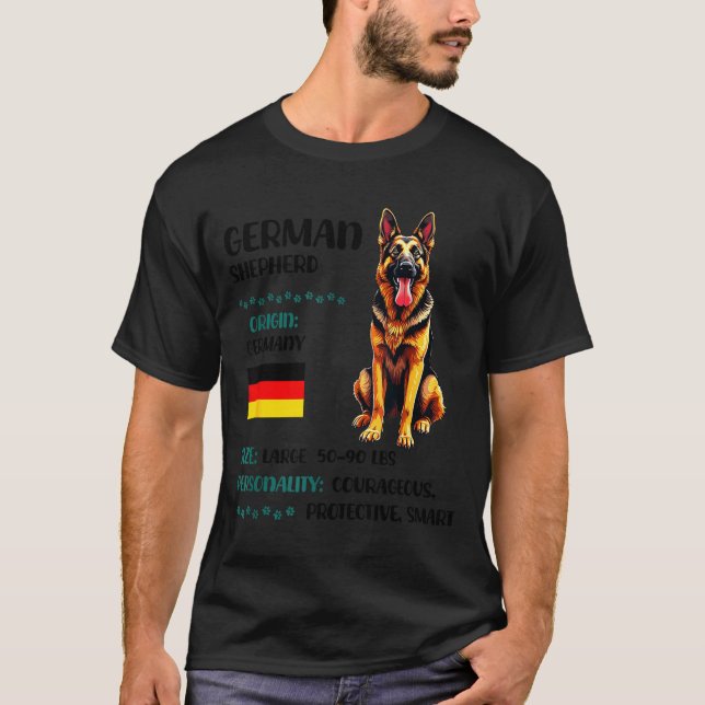 German Shepherd Origin Funny German Shepherd Lover T Shirt (Framsida)