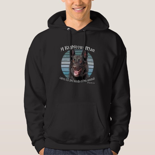 German Shepherd Owner  Proverbs 1210 Hoodie (Framsida)