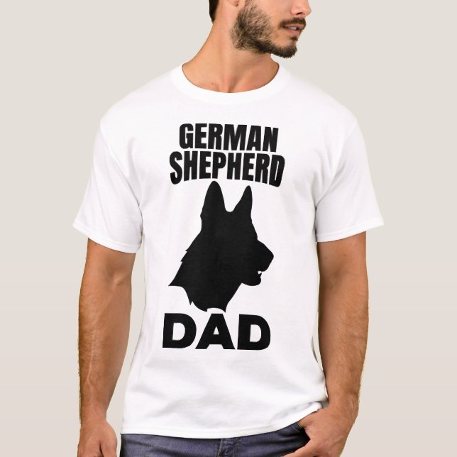German Shepherd Papa T Shirt (Framsida)