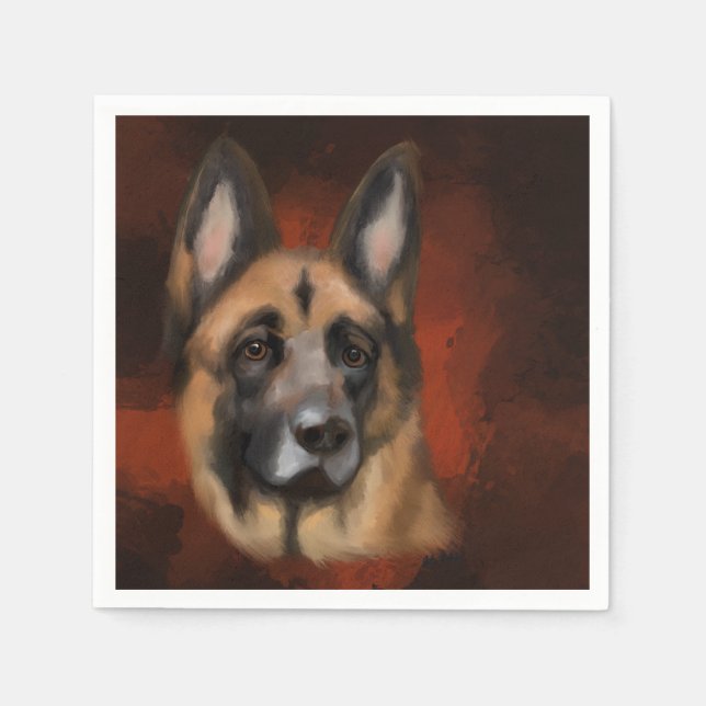 GERMAN SHEPHERD PAPPERSSERVETT (Framsidan)