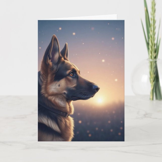 German Shepherd Pet Dog Memorial Card  Kort (Framsida)