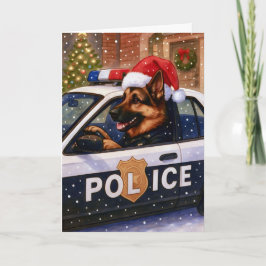 German Shepherd Police Holiday Card Helgkort