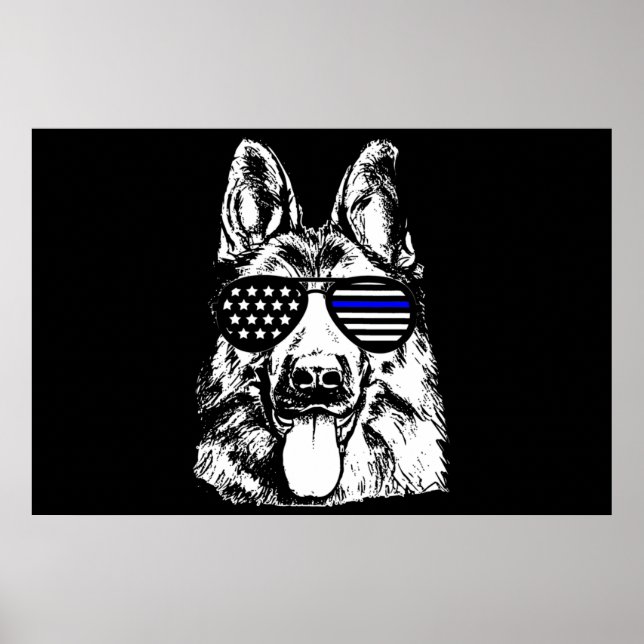 German Shepherd Police Officer Police Dog Poster (Framsidan)