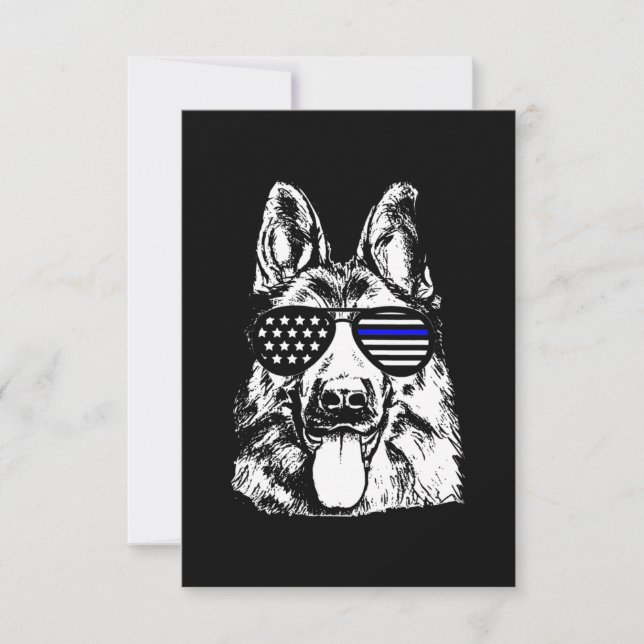 German Shepherd Police Officer Police Dog Tack Kort (Framsida)