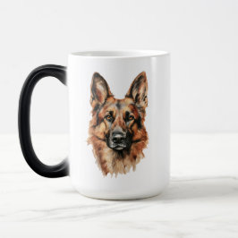 German Shepherd Portrait Black Accent Mug Magisk Mugg
