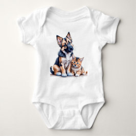 German Shepherd Puppy And Maincoon Kitten T Shirt