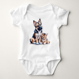 German Shepherd Puppy And Maincoon Kitten T Shirt