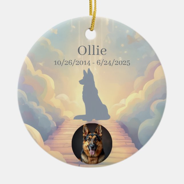 German Shepherd Rainbow Bridge Ornament (Framsidan)