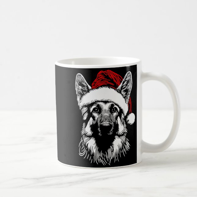 German Shepherd Santa Hat Christmas Xmas Pajama Wo Kaffemugg (Höger)