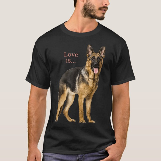 German Shepherd  Shepard Dog Mom Dad Love Pet T Shirt (Framsida)