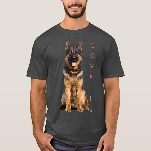 German Shepherd  Shepard Dog Mom Dad Love Pet T Shirt (Framsida)
