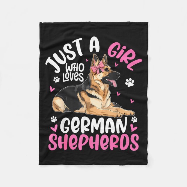 German Shepherd Shirt For Girls Women German Sheph Fleecefilt (Framsidan)