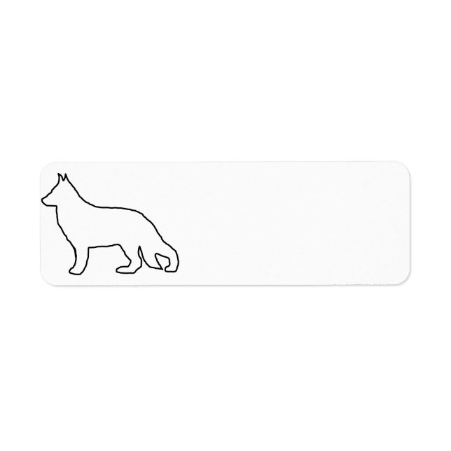 german shepherd silo white returadress etikett (Framsidan)