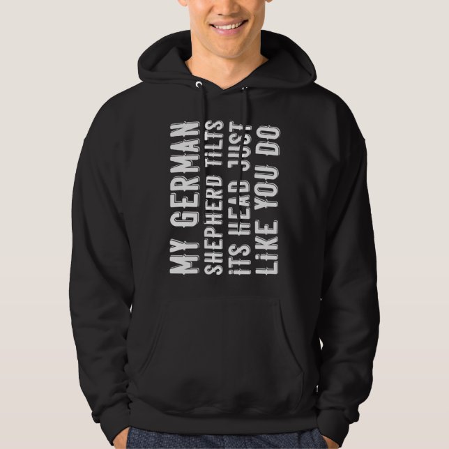 German Shepherd  Tilt Head Dog Alsatian  Cute Hoodie (Framsida)