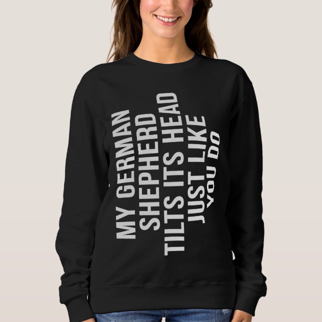 German Shepherd  Tilt Head Dog Cute   Alsatian T Shirt (Framsida)