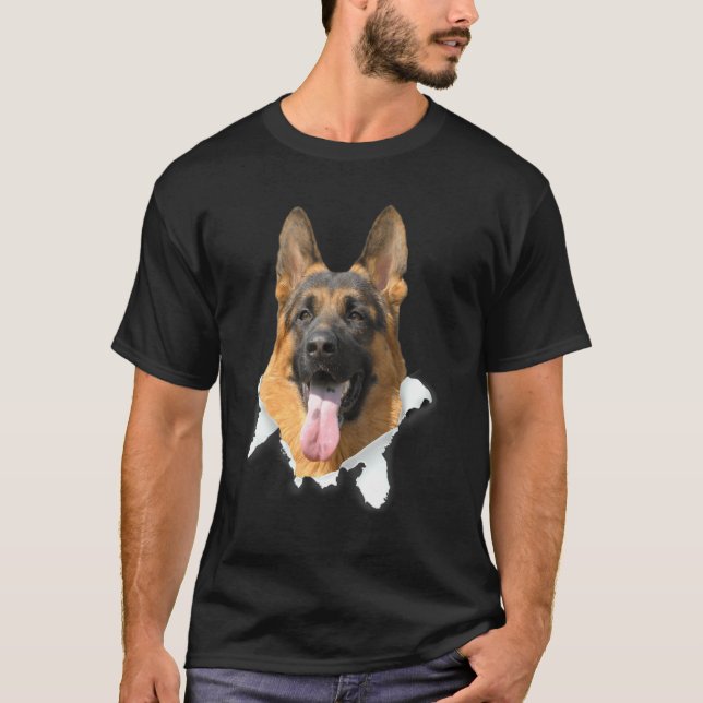 German Shepherd Torn Cloth  For Dog T Shirt (Framsida)