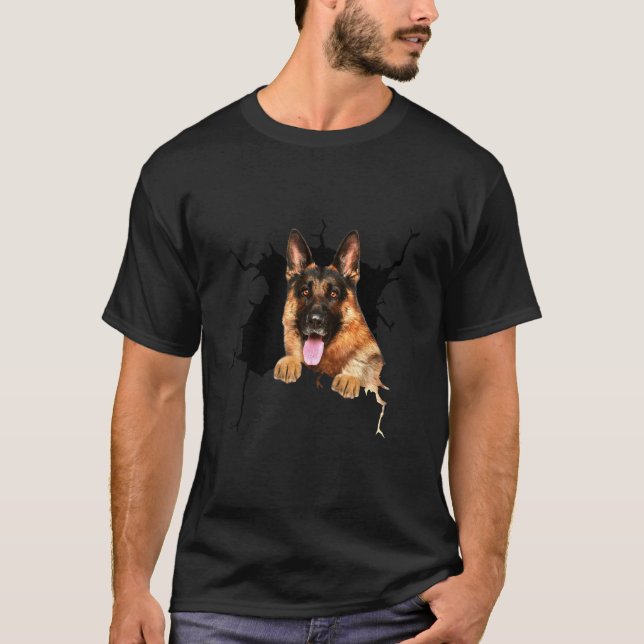 German Shepherd Torn Cloth T Shirt (Framsida)