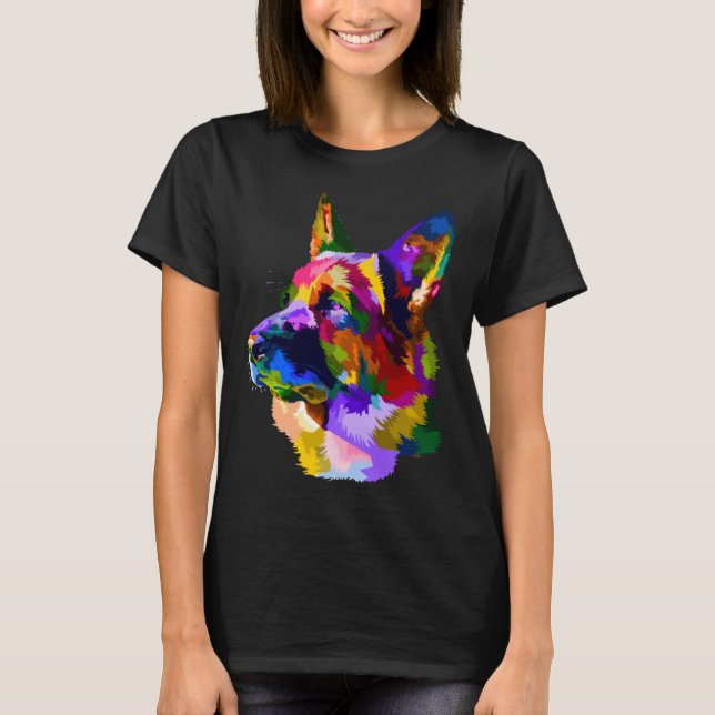 German Shepherd Trained Dog Owner T Shirt (Framsida)