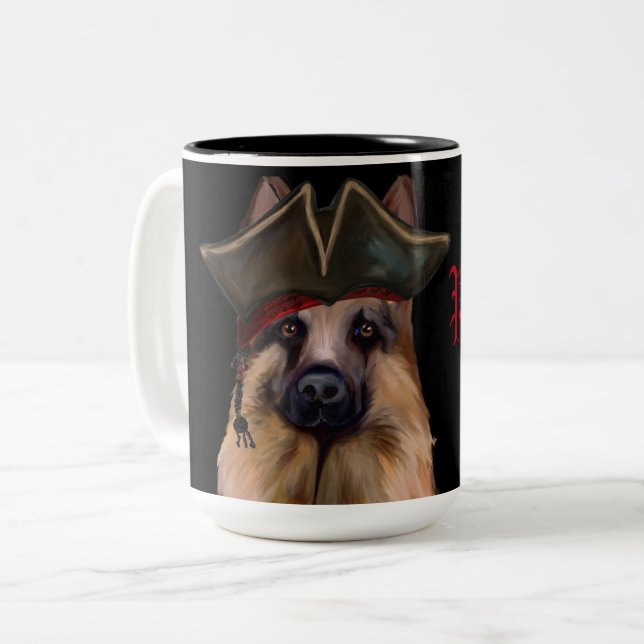 GERMAN SHEPHERD Två-Tonad MUGG (Framsida vänster)