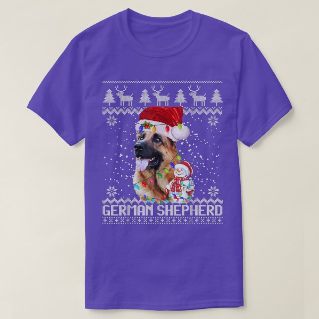 german shepherd Ugly jul Sweaters T Shirt (Design framsida)