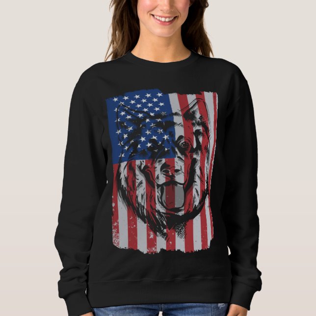 German Shepherd USA Merica Flag Retro T Shirt (Framsida)