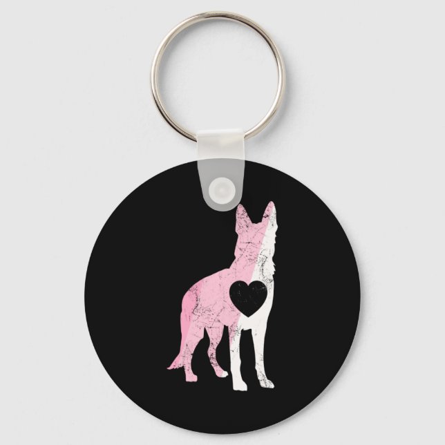 German Shepherd Valentines Day Cud Love Dog _1  Nyckelring (Framsida)