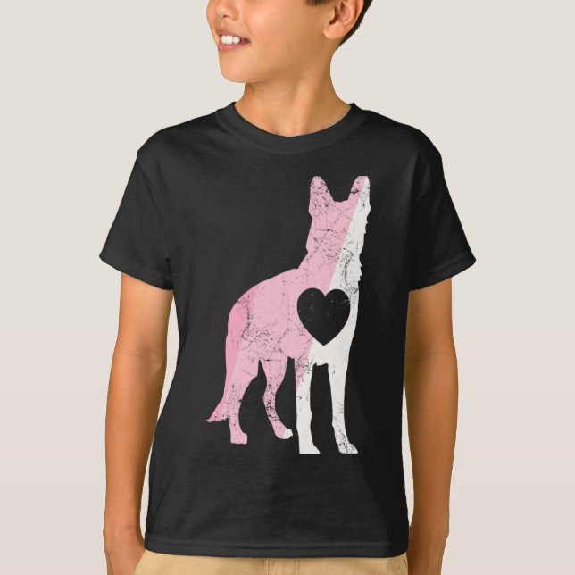 German Shepherd Valentines Day Cud Love Dog _1  T Shirt (Framsida)