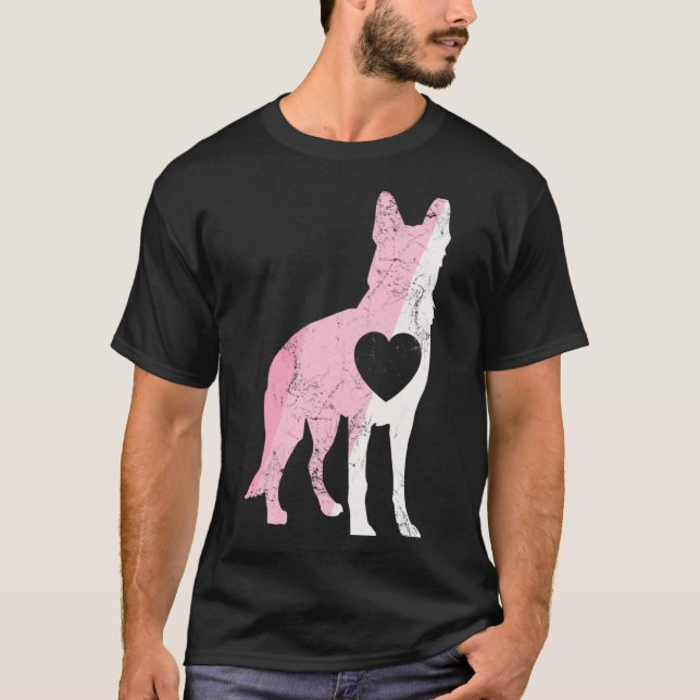 German Shepherd Valentines Day Cud Love Dog _1  T Shirt (Framsida)