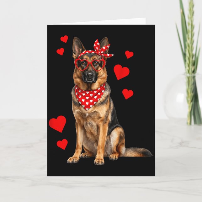 German Shepherd Valentines Day Dog Lover Heart  Kort (Framsida)