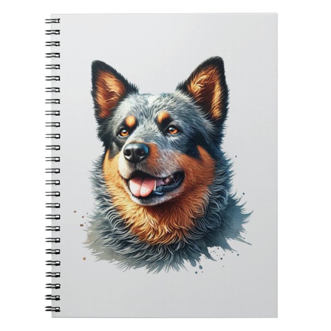 German Shepherd Watercolor Portrait  Anteckningsbok (Framsidan)